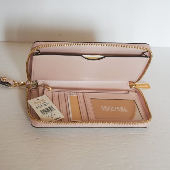 Michael Kors Tote Bag Pink + Wristlet Set Vanilla - Picture 12 of 14